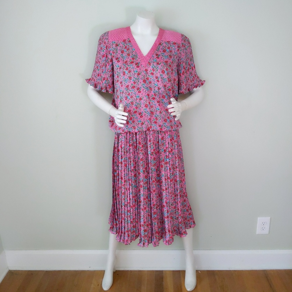 Diane Freis Liberty Floral Print Drop Waist Dress - Picture 3 of 8